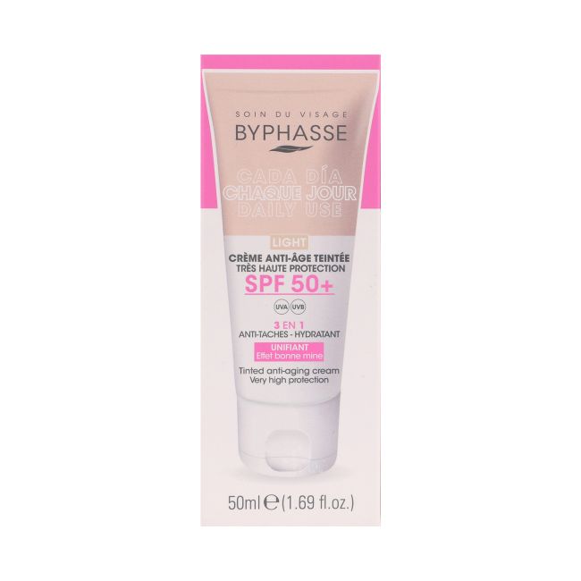 BYPHASSE 3 IN 1 SPF50+ LIGHT atspalvį suteikiantis apsauginis veido kremas, 50 ml