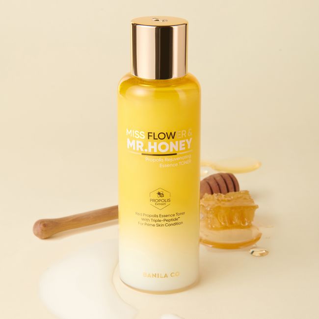 BANILA CO MISS FLOWER & MR.HONEY PROPOLIS REJUVENATING ESSENCE veido tonikas, 190 ml
