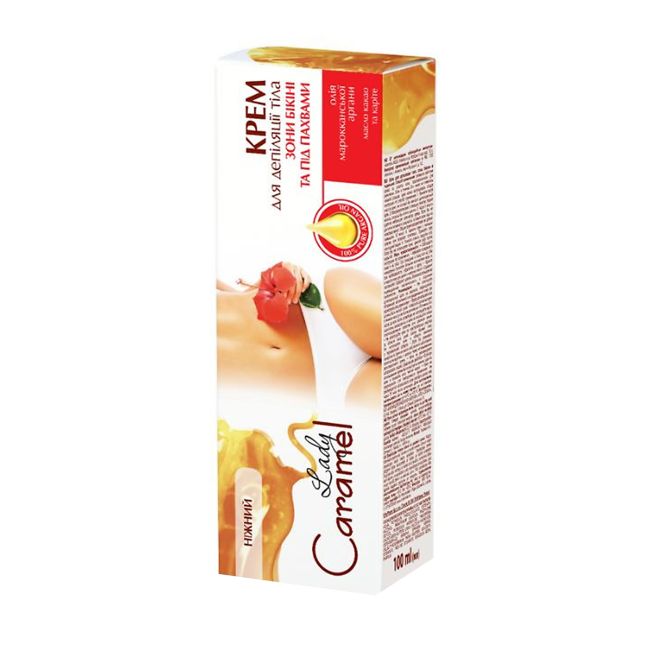 LADY CARAMEL bikinio srities ir pažastų depiliacinis kremas, 100 ml