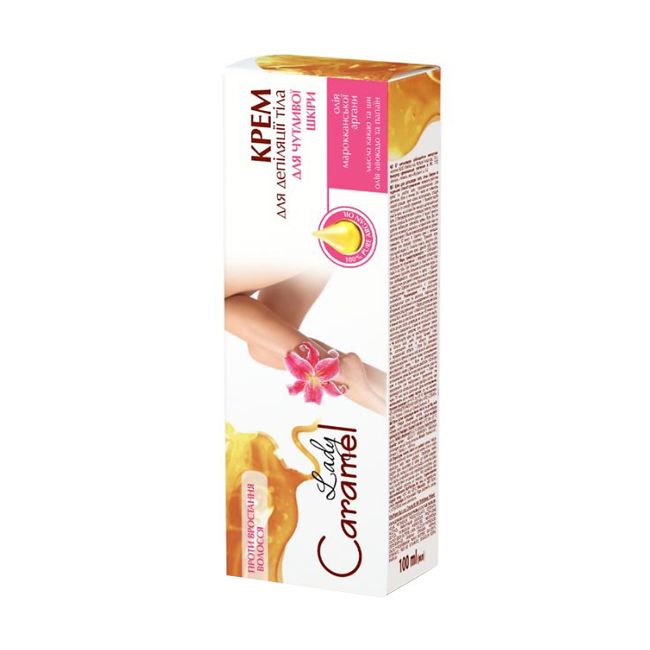 LADY CARAMEL SENSITIVE SKIN kūno depiliacinis kremas, 100 ml