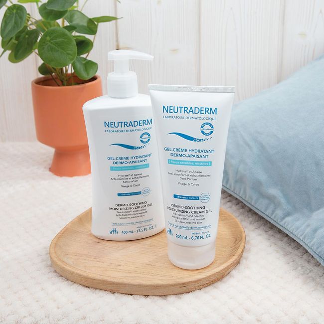 NEUTRADERM DERMO-SOOTHING MOISTURIZING veido ir kūno kremas - želė, 200 ml