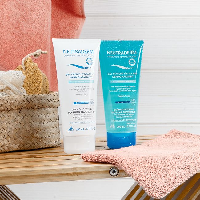 NEUTRADERM DERMO-SOOTHING MOISTURIZING veido ir kūno kremas - želė, 200 ml