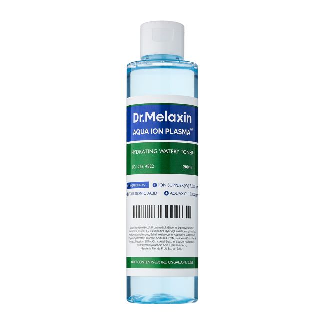 DR.MELAXIN AQUA ION PLASMA HYDRATING WATERY veido tonikas, 200 ml