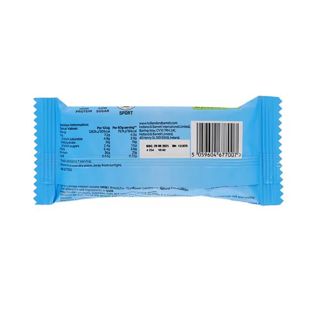 H&B PRECISION ENGINEERED baltojo šokolado sausainių ir kremo skonio baltymų batonėlis, 60 g