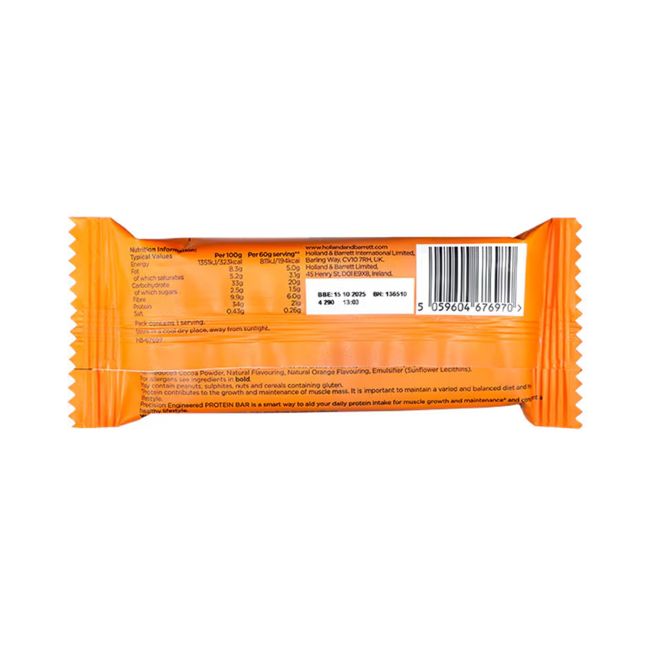 H&B PRECISION ENGINEERED šokolado ir apelsinų skonio baltymų batonėlis, 60 g