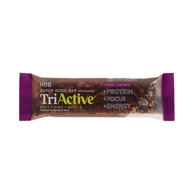 H&B TRIACTIVE SUPER GOOD migdolų ir acai uogų batonėlis, 50 g