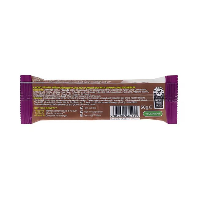 H&B TRIACTIVE SUPER GOOD migdolų ir acai uogų batonėlis, 50 g