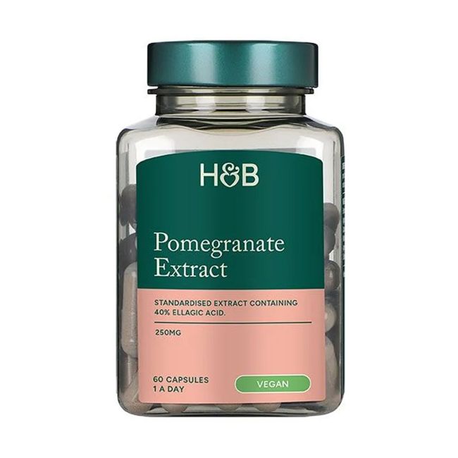 H&B granatų ekstraktas 250 mg, 60 kapsulių