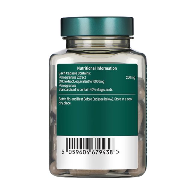H&B granatų ekstraktas 250 mg, 60 kapsulių