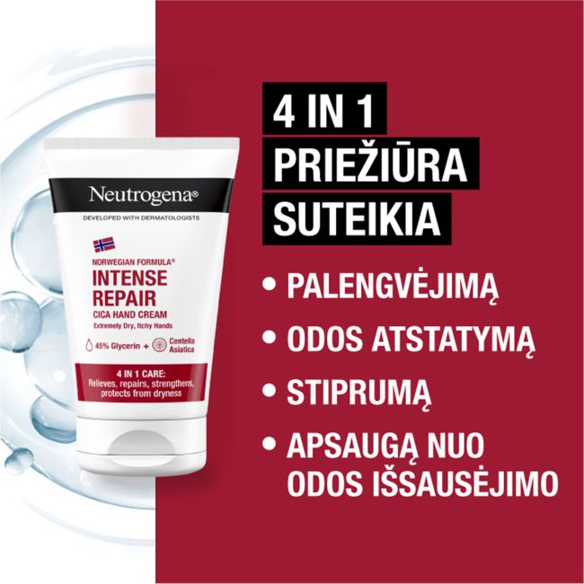 NEUTROGENA INTENSE REPAIR CICA rankų kremas, 50 ml
