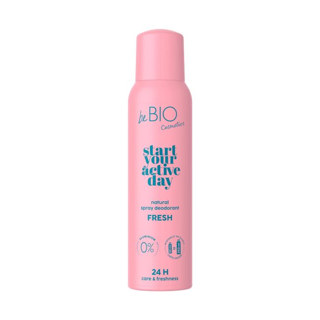 BE BIO START YOUR ACTIVE DAY NATURAL FRESH purškiamasis dezodorantas, 125 ml