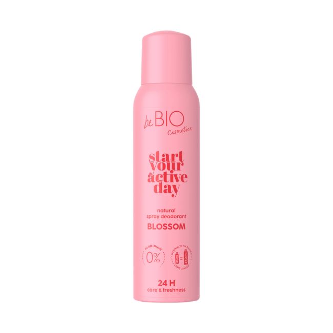 BE BIO START YOUR ACTIVE DAY NATURAL BLOSSOM purškiamasis dezodorantas, 125 ml