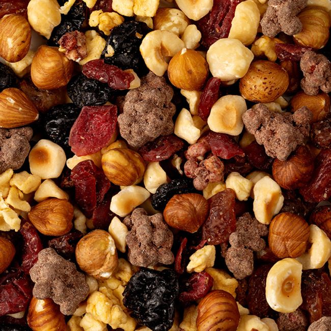 H&B TRAIL MIX WITH BENEFITS ROCKY ROAD džiovintų vaisių ir riešutų mišinys, 210 g