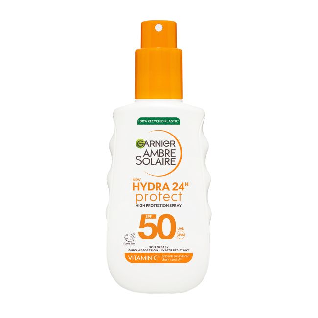GARNIER AMBRE SOLAIRE HYDRA 24H PROTECT SPF50 apsauginis purškiklis nuo saulės, 150 ml