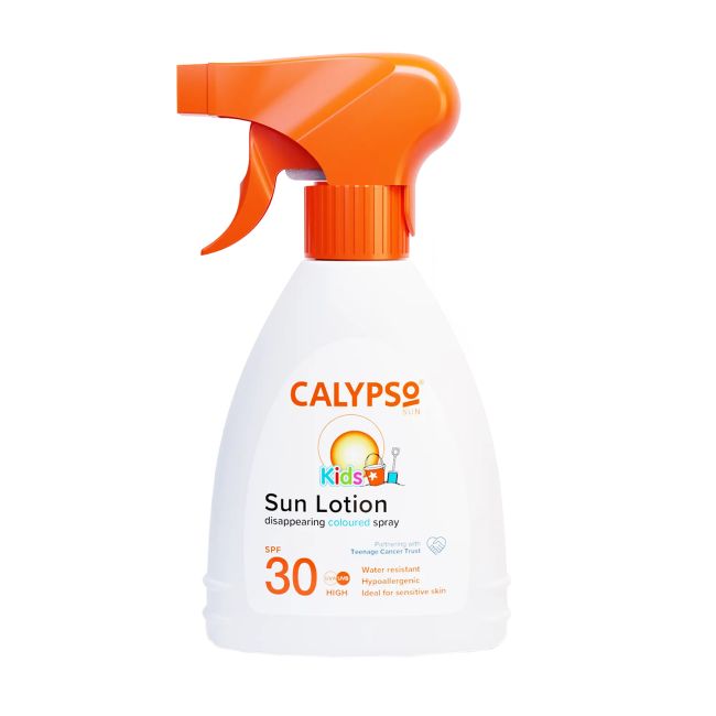 CALYPSO KIDS DISAPPEARING COLOURED SPF30 apsauginis vaikų losjonas nuo saulės, 200 ml