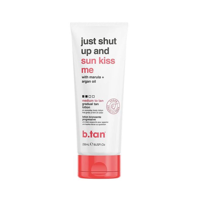 B.TAN JUST SHUT UP & SUN KISS ME laipsniško įdegio kūno losjonas, 236 ml