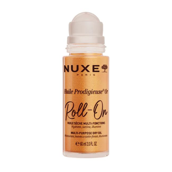 NUXE HUILE PRODIGIEUSE OR ROLL-ON žėrintis sausasis kūno, veido ir plaukų aliejus, 60 ml