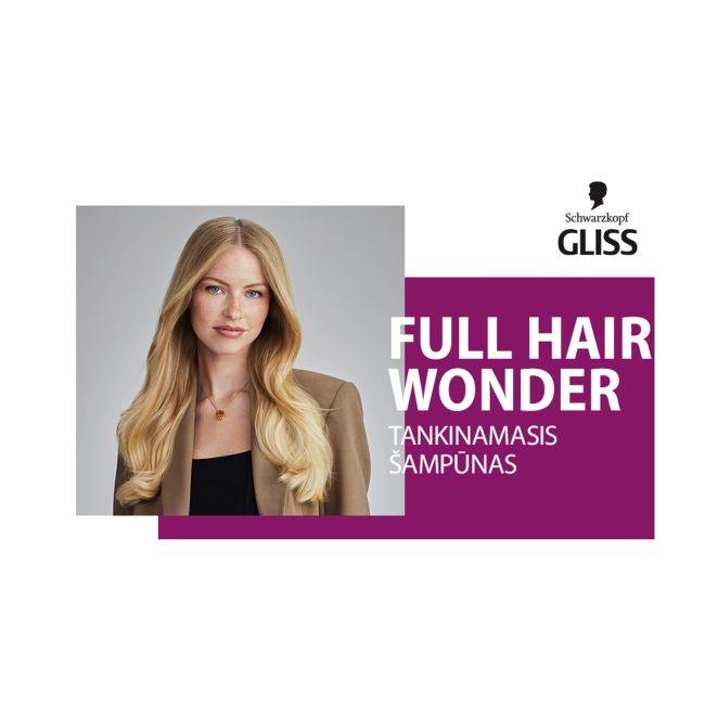 GLISS FULL HAIR WONDER FULLNESS plaukų šampūnas, 400 ml