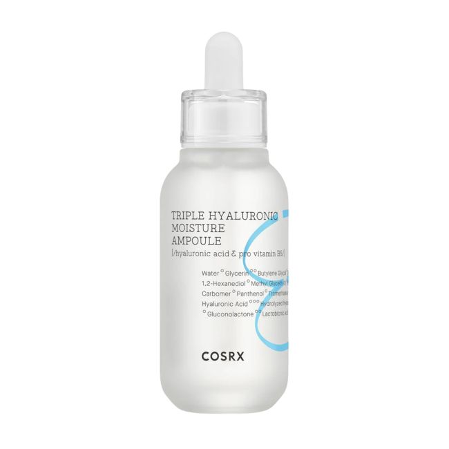 COSRX TRIPLE HYALURONIC MOISTURE AMPOULE drėkinamasis veido serumas, 40 ml