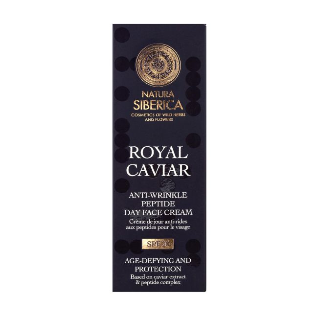 NATURA SIBERICA ROYAL CAVIAR ANTI-WRINKLE PEPTIDE dieninis veido kremas, 50 ml