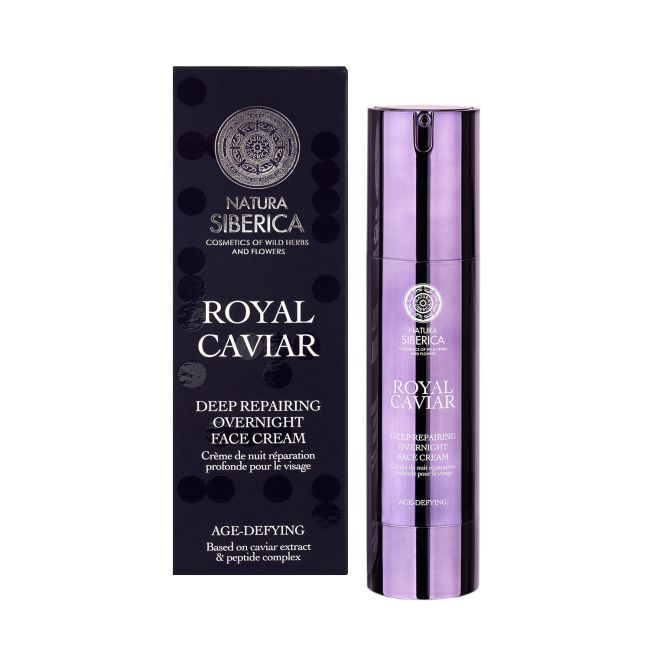 NATURA SIBERICA ROYAL CAVIAR DEEP REPAIRING naktinis veido kremas, 50 ml