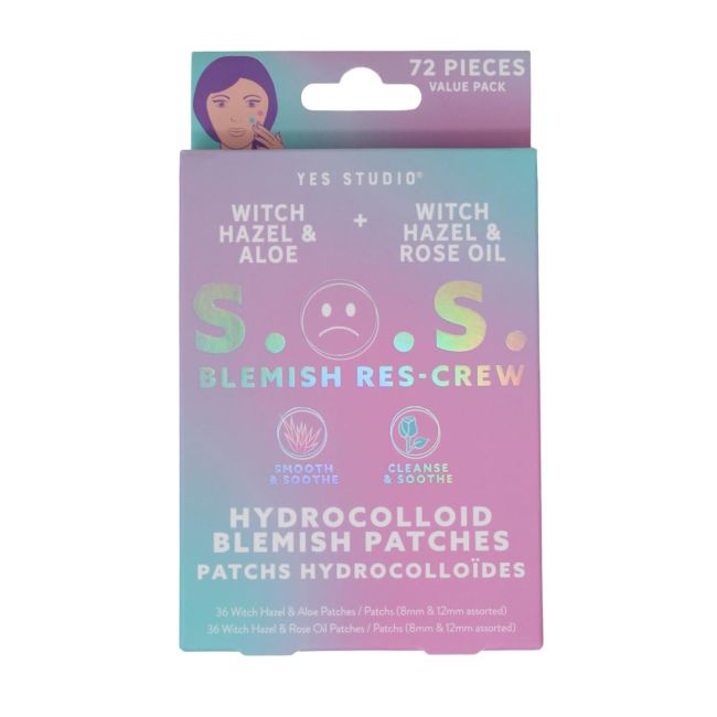 YES STUDIO S.O.S BLEMISH RES-CREW HYDROCOLLOID veido dėmių pleistrai (72 vnt.)