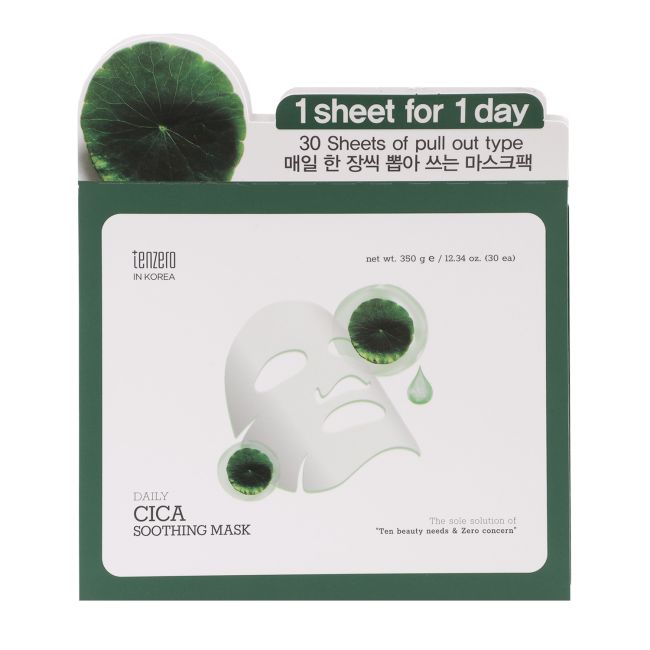 TENZERO DAILY CICA SOOTHING veido kaukės (30 vnt.)