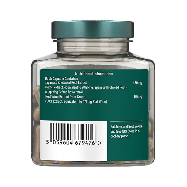 H&B resveratrolis 225 mg, 60 kapsulių