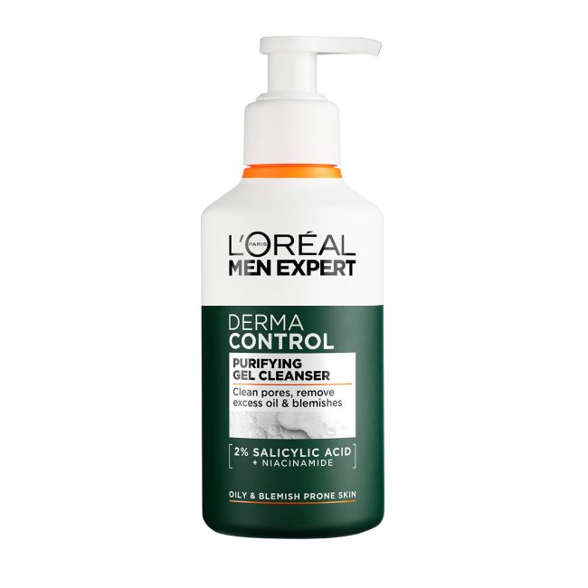 L'OREAL MEN EXPERT DERMA CONTROL valomoji veido želė - prausiklis, 260 ml