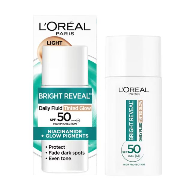 L'OREAL BRIGHT REVEAL SPF50+ veido fluidas, 50 ml