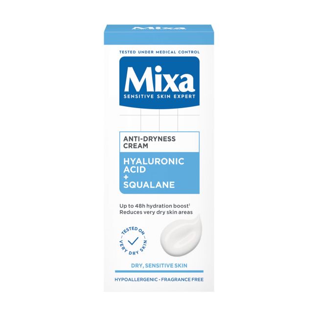 MIXA ANTI-DRYNESS drėkinamasis veido kremas, 50 ml