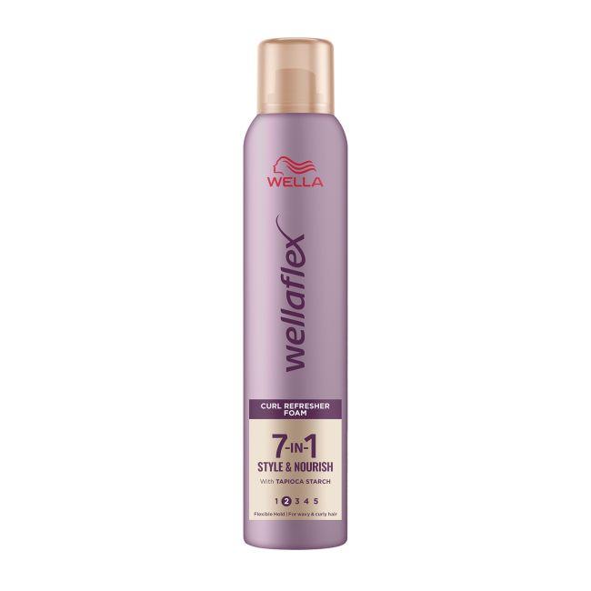 WELLAFLEX 7-IN-1 STYLE & NOURISH plaukų garbanas atgaivinančios putos, 200 ml