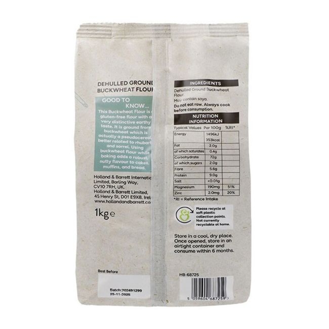 H&B grikių miltai be glitimo, 1 kg