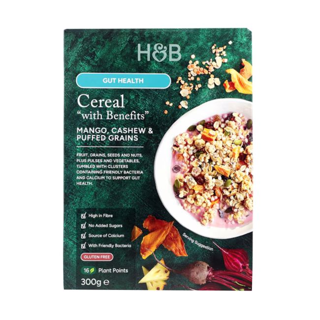 H&B dribsniai su mangais, anakardžiais ir pūstais grūdais, 300 g