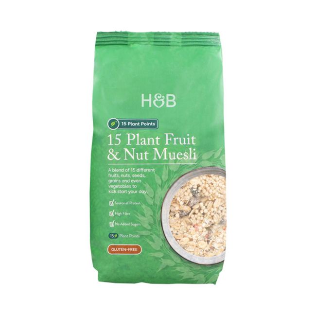 H&B 15 augalinis vaisių ir riešutų dribsnių mišinys, 600 g