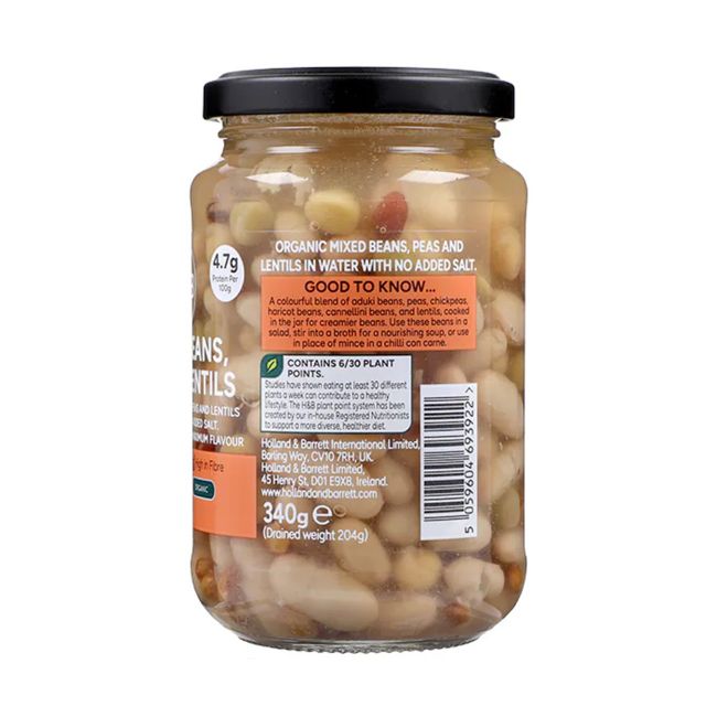 H&B pupelių, žirnių ir lęšių mišinys, 340 g
