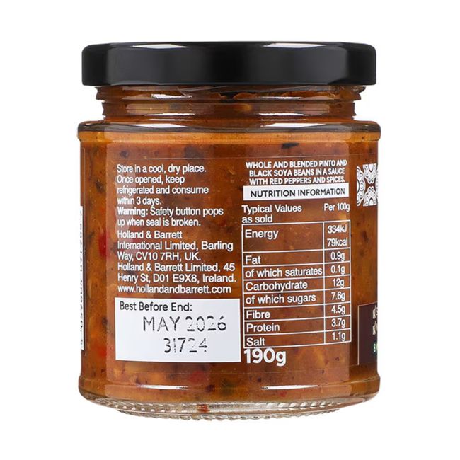 H&B 8 augalinis juodųjų pupelių padažas, 190 g