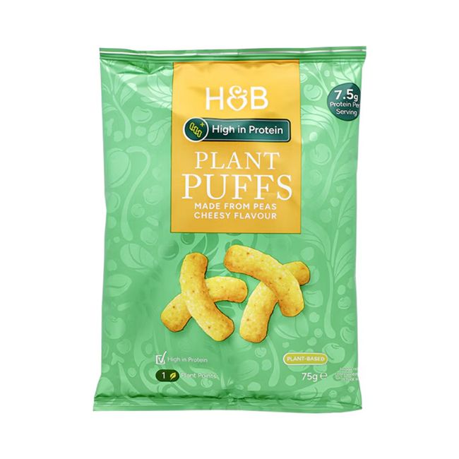 H&B pūsti augaliniai baltyminiai traškučiai sūrio skonio, 75 g