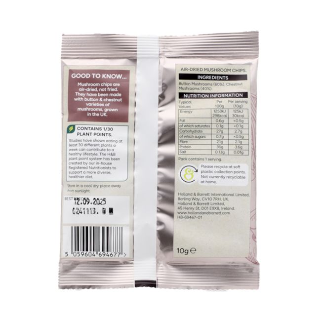 H&B grybų traškučiai, 10 g