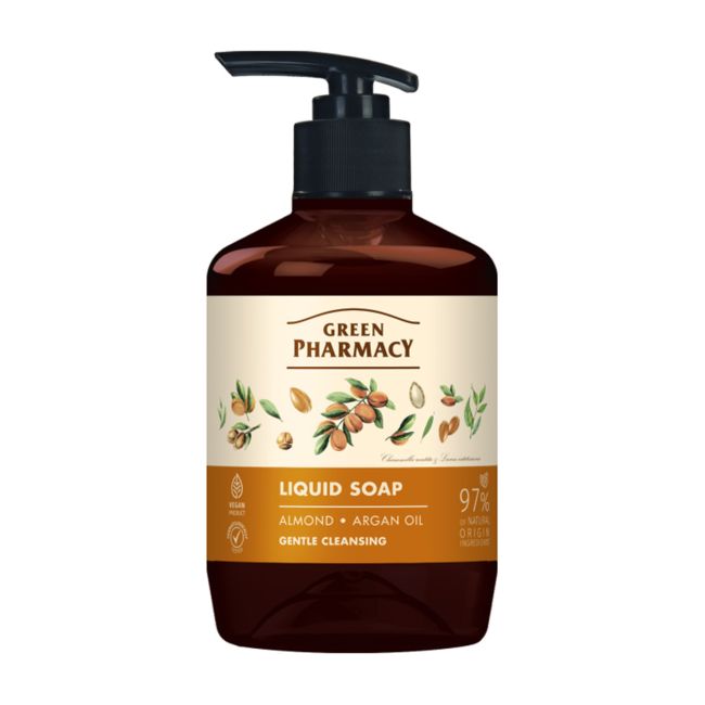 GREEN PHARMACY ALMOND & ARGAN OIL skystas muilas, 460 ml
