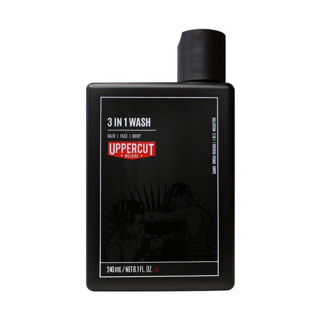 UPPERCUT DELUXE 3IN1 WASH plaukų, veido ir kūno prausiklis, 240 ml