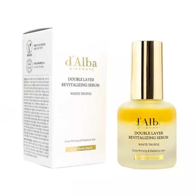 D'ALBA WHITE TRUFFLE DOUBLE LAYER REVITALIZING veido serumas, 30 ml