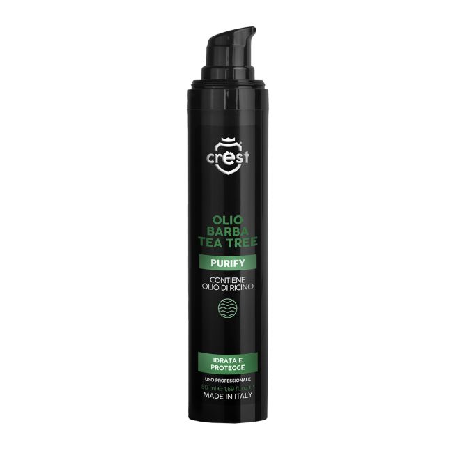 CREST OLIO BARBA TEA TREE PURIFY barzdos aliejus, 50 ml