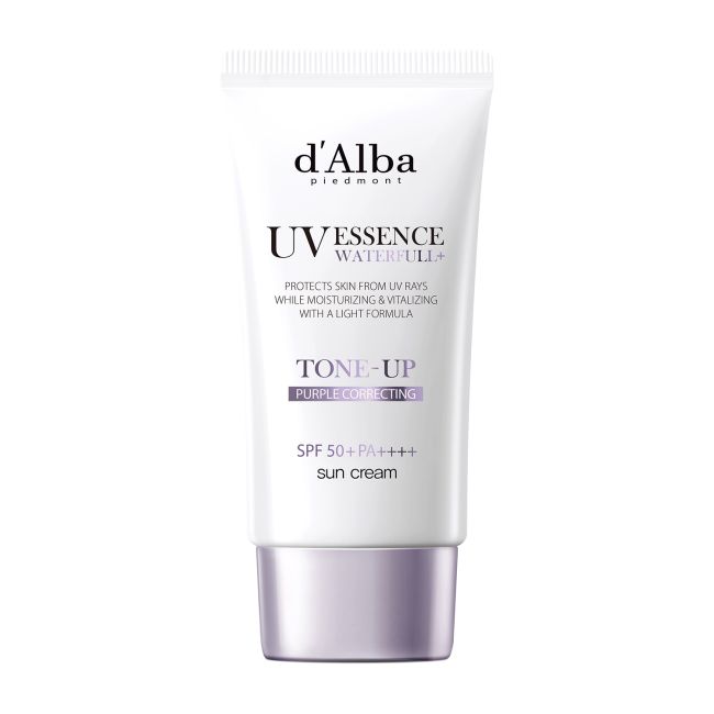 D'ALBA WATERFULL TONE-UP PURPLE CORRECTING veido kremas nuo saulės, 50 ml