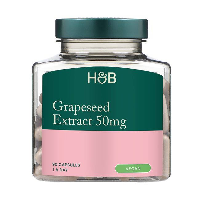 H&B vynuogių sėklų ekstraktas 50 mg, 90 kapsulių