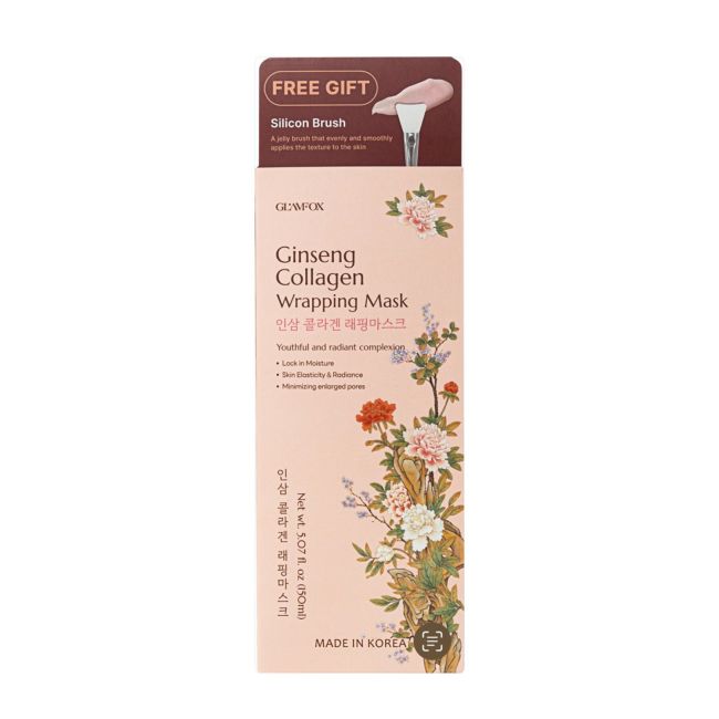 GLAMFOX GINSENG COLLAGEN WRAPPING veido kaukė, 150 ml