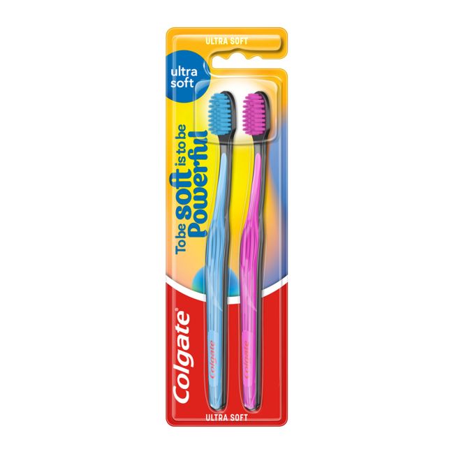 COLGATE BE SOFT WITH YOURSELF ULTRA SOFT dantų šepetėliai (2 vnt.)