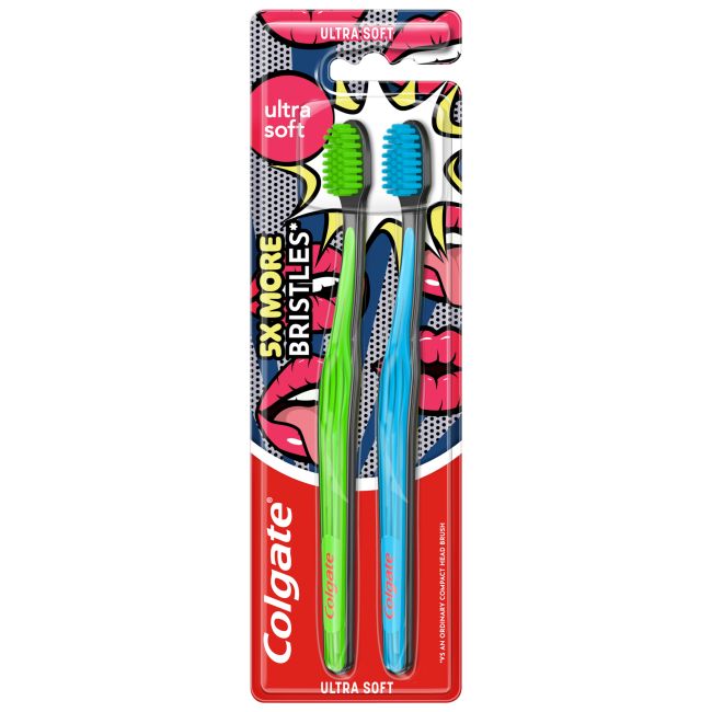 COLGATE BE SOFT WITH YOURSELF ULTRA SOFT dantų šepetėliai (2 vnt.)