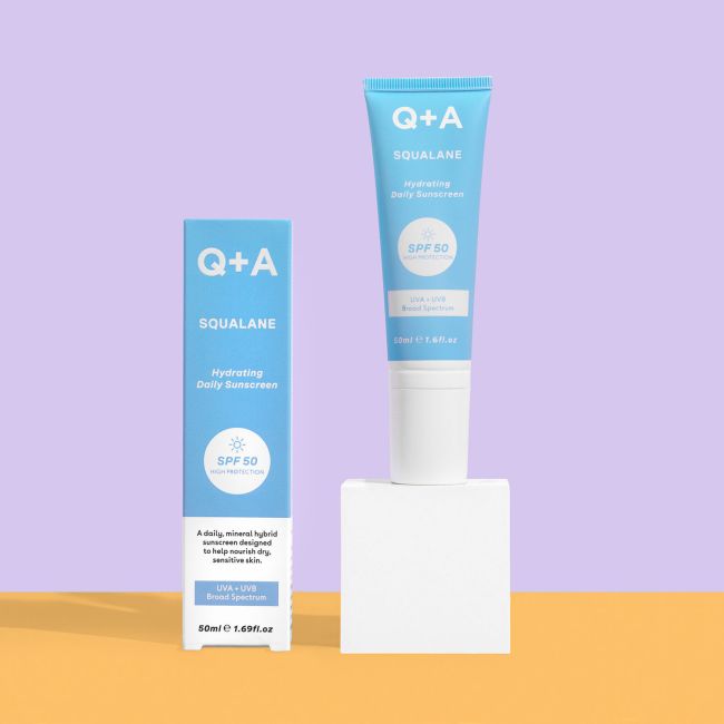 Q + A SQUALANE HYDRATING SPF50 drėkinamasis veido kremas nuo saulės, 50 ml