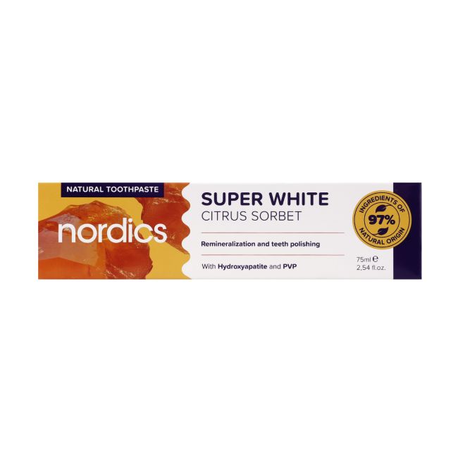 NORDICS SUPER WHITE CITRUS SORBET dantų pasta, 75 ml